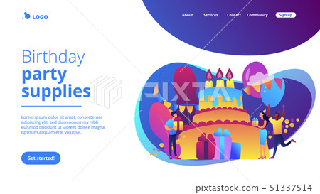 Birthday party concept landing page. 51337514