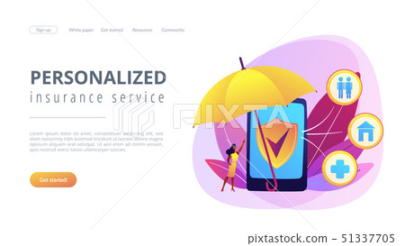 On-demand insurance concept landing page. On-demand insurance concept landing page. 51337705