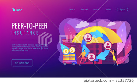 Peer-to-Peer insurance concept landing page. 51337726