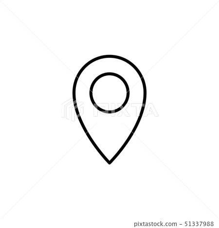 Map pointer flat line icon black on white - Stock Illustration ...