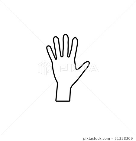 Hand line icon vector black on white background - Stock Illustration ...
