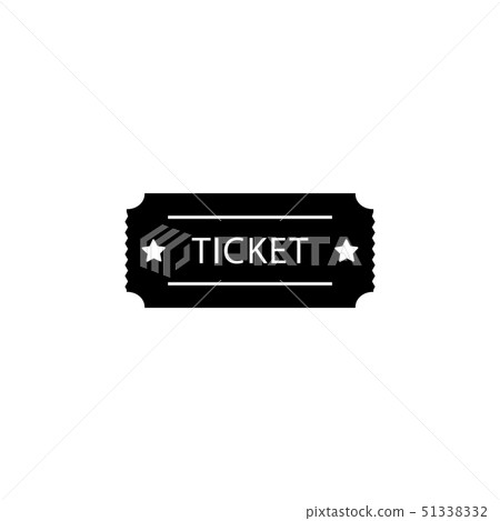 Ticket icon. Vector illustration. black on white - Stock Illustration ...