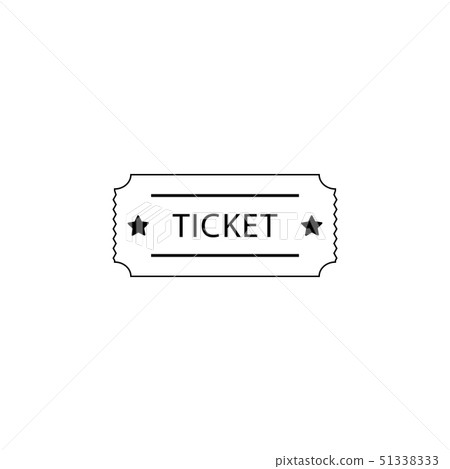 Ticket icon. Vector illustration. black on white - Stock Illustration ...