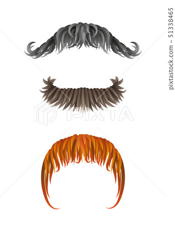 Fake hand drawn mustaches. Collection of moustache . 51338465
