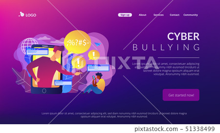 Cyberbullying concept landing page. 51338499
