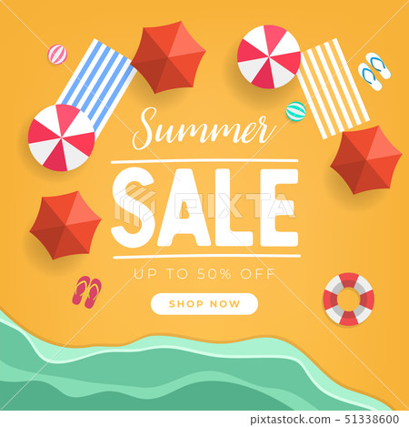Summer sale tropical beach top view banner. Summer sale tropical beach top view banner. 51338600
