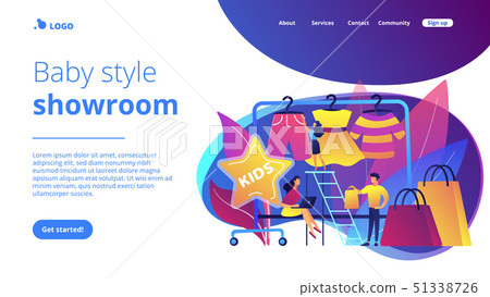 Kids fashion concept landing page. 51338726