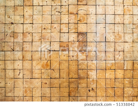 Square wood blocks wall texture 51338842
