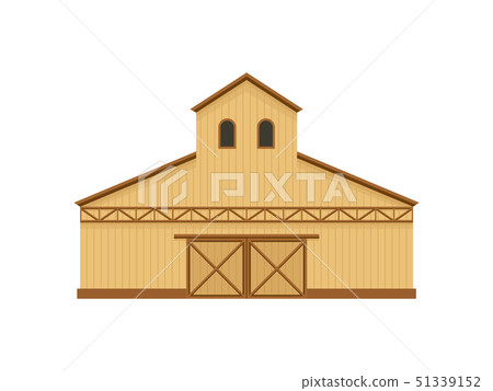 High beige barn. Vector illustration on white background. 51339152