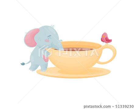 Cute Baby Elephant Cartoon' Travel Mug