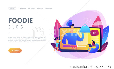 Food blogging concept landing page. Food blogging concept landing page. 51339465