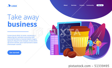 Take away coffee concept landing page. Take away coffee concept landing page. 51339495