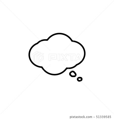 Cloud thinking icon black on white background - Stock Illustration ...