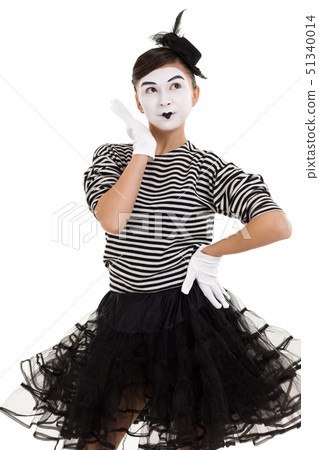 mime woman artist looking at camera mime woman artist looking at camera 51340014