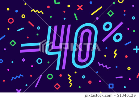 Sale -40 percent. Banner for discount, sale. Design of poster 51340129
