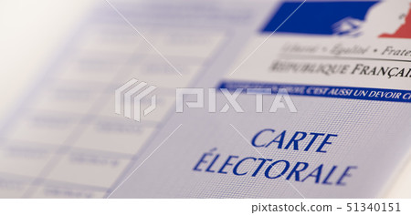 French electoral voter cards official government allowing to vote paper on white background 51340151
