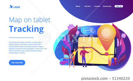 School bus tracking system concept landing page. 51340220