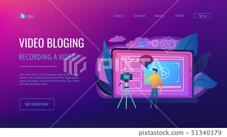 Vlog concept landing page. 51340379