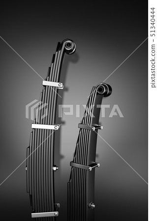 3d rendering. Leaf spring suspension of pick up car truck. 3d rendering. Leaf spring suspension of pick up car truck. 51340444