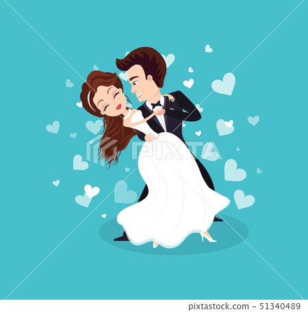 Wedding Ceremony, Couple in Love Dancing People 51340489