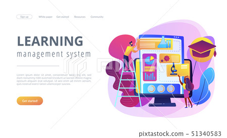 Learning management system concept landing page. Learning management system concept landing page. 51340583