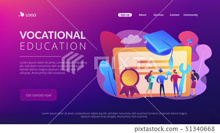 Vocational education concept landing page. Vocational education concept landing page. 51340668