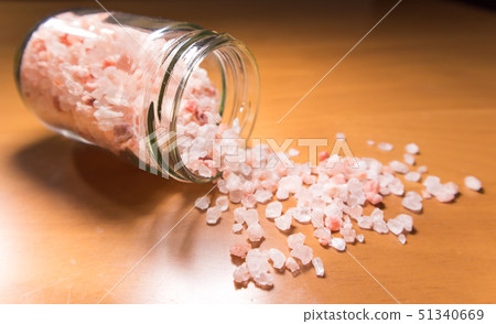 Pink salt from Bolivian in a jar 51340669