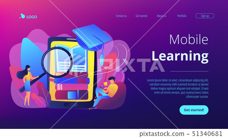 Mobile learning concept landing page. 51340681