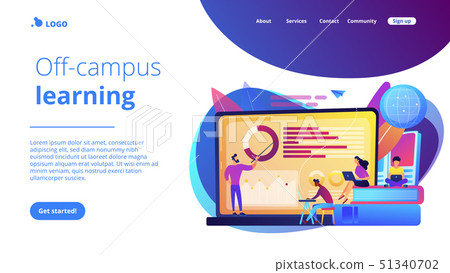 Distance learning concept landing page. 51340702