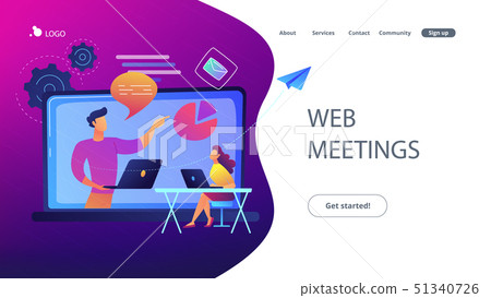 Web meetings landing page. Web meetings landing page. 51340726