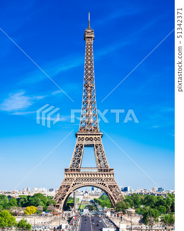 艾菲爾鐵塔看法從巴黎Cyillon宮殿的 51342371