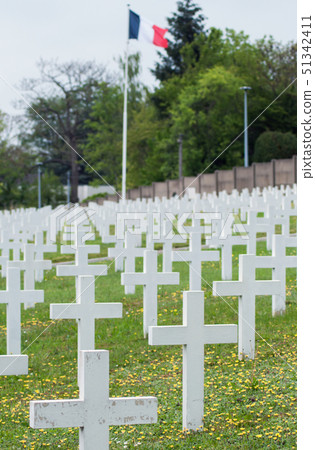 white cross alignment at military cemetery 51342411