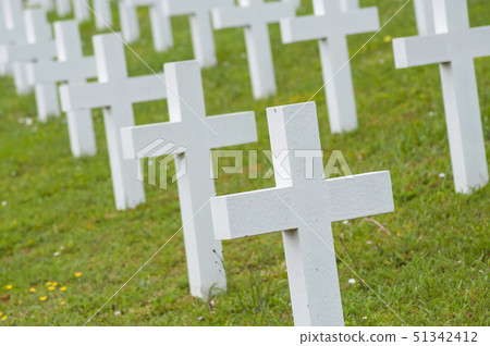 white cross alignment at military cemetery 51342412