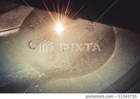 Laser sintering machine for metal. 3D printer printing metal. 51343730