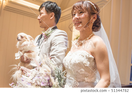 Wedding Bride and Groom With Ring Dog Wedding Bride and Groom With Ring Dog 51344782