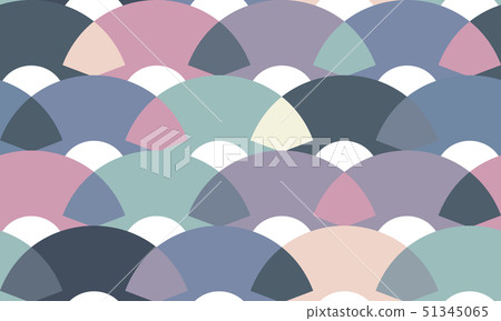 Seamless pattern, colorful symmetry half circle 51345065