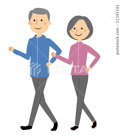 Senior couple walking 51345191