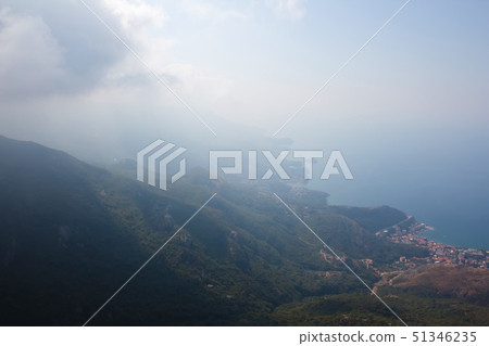 Montenegro, Rafailovici. view on sea beach Montenegro, Rafailovici. view on sea beach 51346235