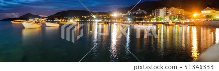 Montenegro, Rafailovici. Sunset view on sea beach 51346333