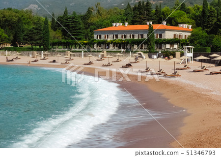 Beach near the island Sveti Stefan. Beach near the island Sveti Stefan. 51346793