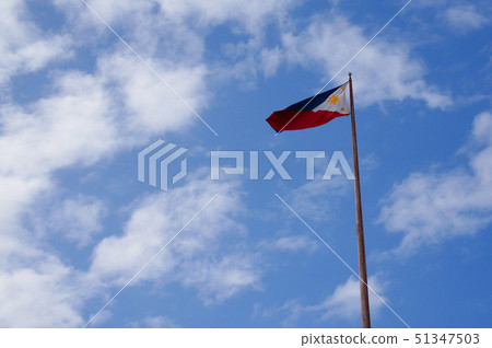 Philippines Cebu island flag and blue sky Philippines Cebu island flag and blue sky 51347503