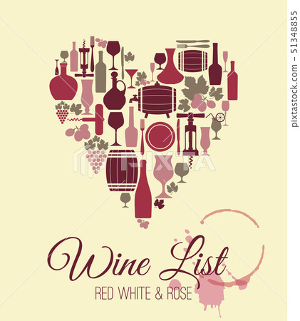 Wine menu card. Wine menu card. 51348855