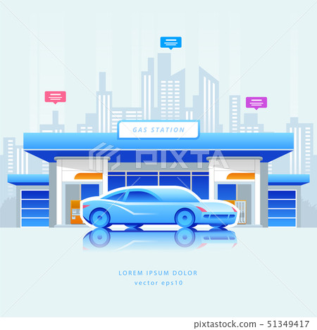 Gas station with car 51349417