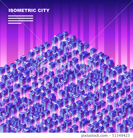 Isometric city with skyscrapers. - Stock Illustration [51349423] - PIXTA