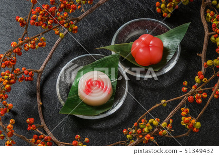 Japanese sweets Japanese Japanese traditional sweets (wagashi) Japanese sweets Japanese Japanese traditional sweets (wagashi) 51349432