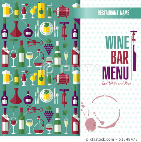 Wine menu. Abstract background. Flat style. 51349475