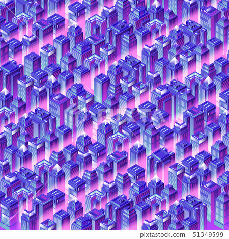 Isometric city background - Stock Illustration [51349599] - PIXTA