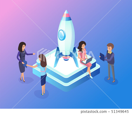 People with Rocket, Business Startup Working Team 51349645