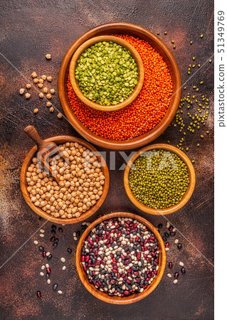 Assortment  of Legumes - lentils, peas, mung, 51349769