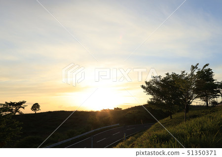 Sunset sky Plateau Satomi Ibaraki Prefecture Hitachi Ota City 51350371